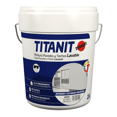 Pintura plástica Titan Titanit mate blanca 15 L