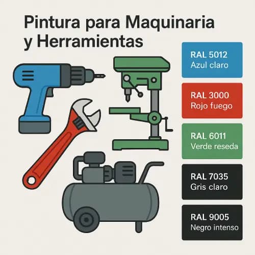 Pintura para maquinaria y herramientas industriales